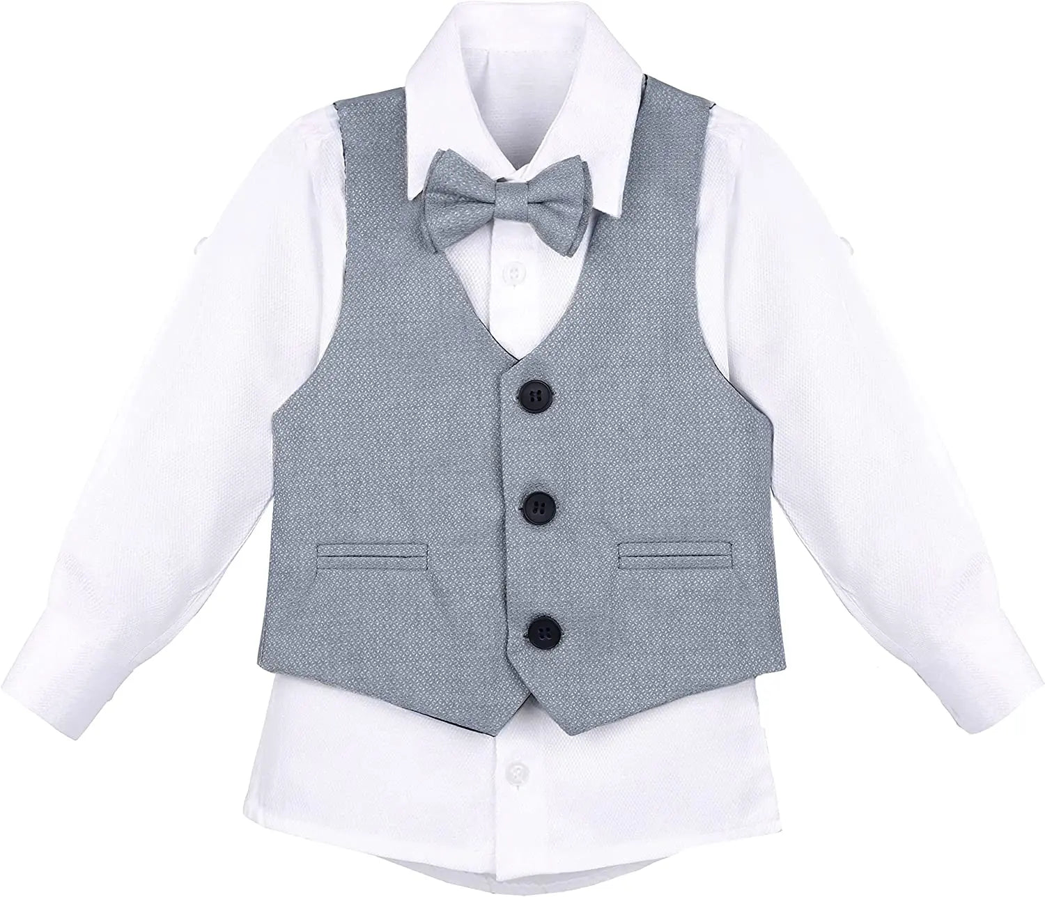 Boys Formal Suit 4 Piece Vest Pants and Tie Dresswear Set / 6 to 12 Years LILAX