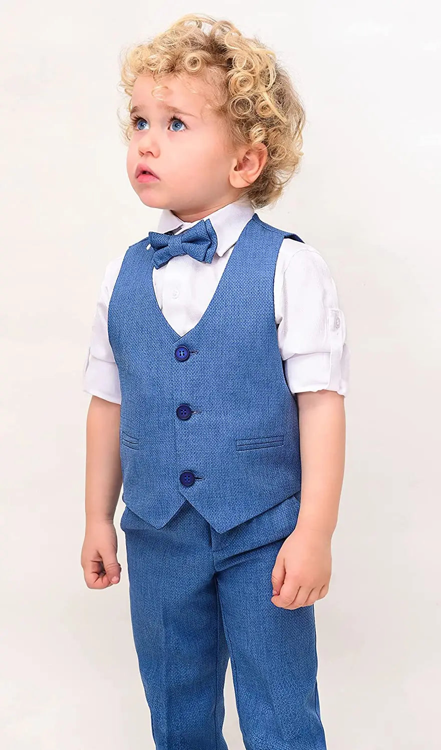 Boys Formal Suit 4 Piece Vest Pants and Tie Dresswear Set / 6 to 12 Years LILAX