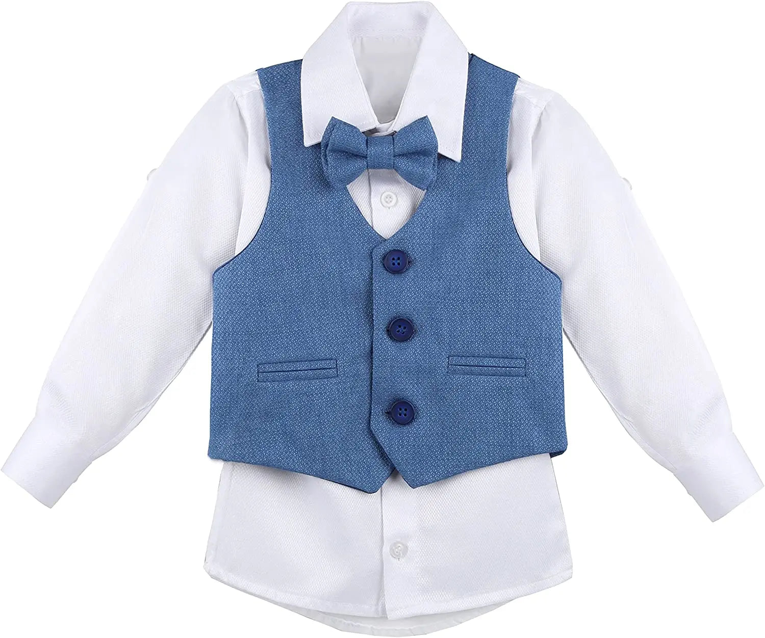 Boys Formal Suit 4 Piece Vest Pants and Tie Dresswear Set / 6 to 12 Years LILAX