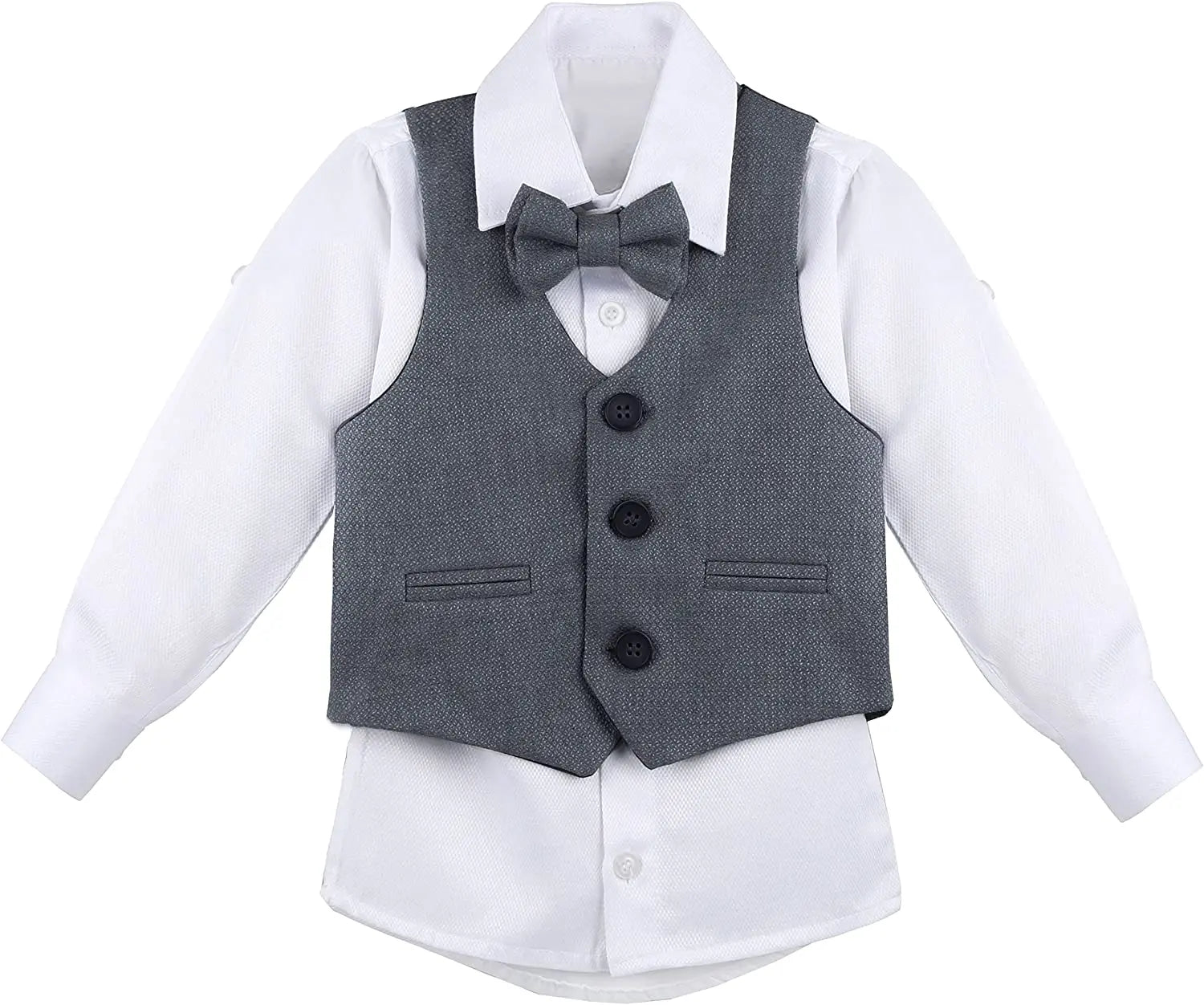 Boys Formal Suit 4 Piece Vest Pants and Tie Dresswear Set / 6 to 12 Years LILAX