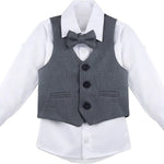 Boys Formal Suit 4 Piece Vest Pants and Tie Dresswear Set / 6 to 12 Years LILAX