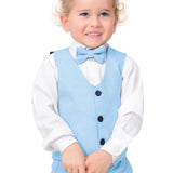 Boys Formal Suit 4 Piece Vest Pants and Tie Dresswear Set / 6 to 12 Years LILAX