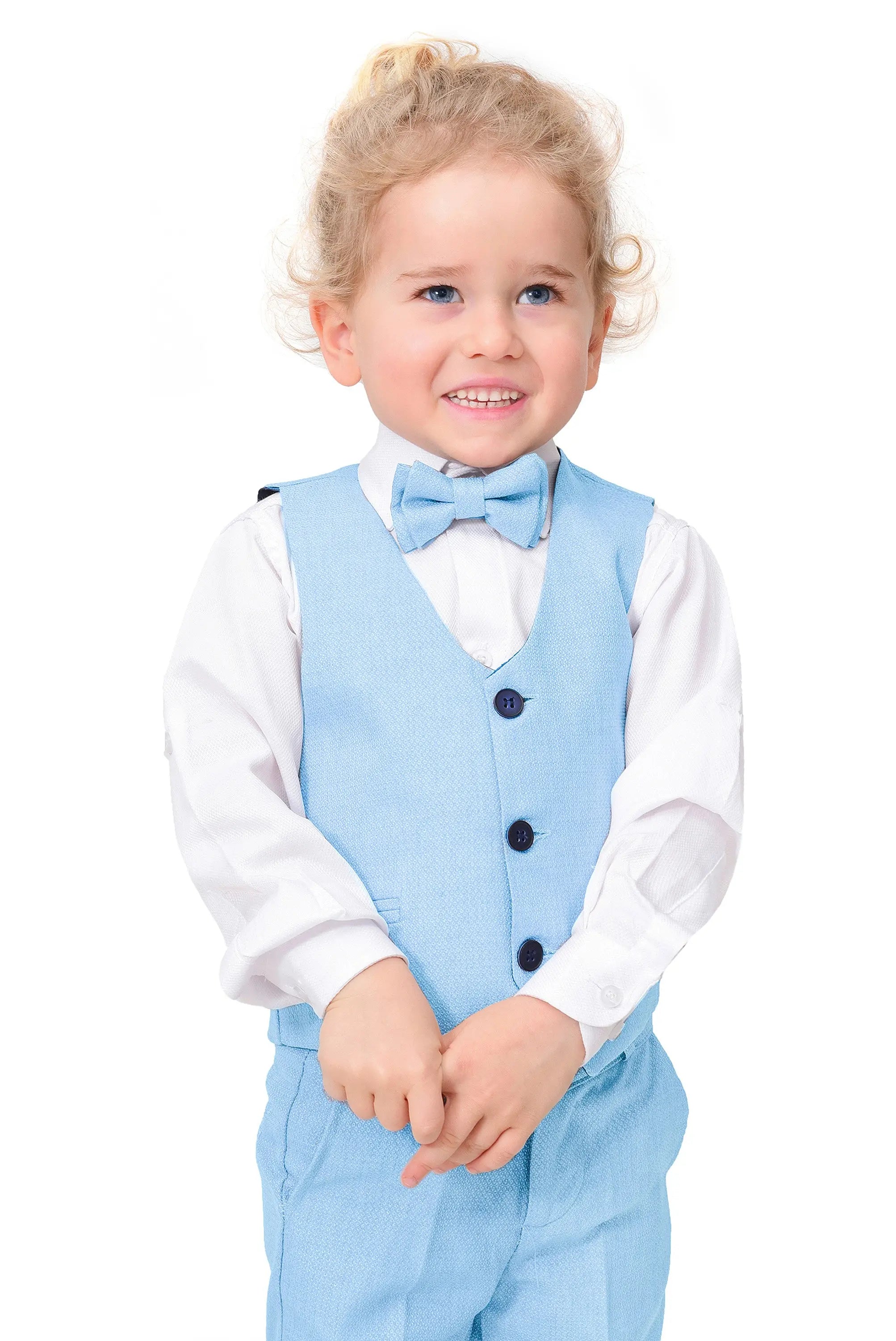 Boys Formal Suit 4 Piece Vest Pants and Tie Dresswear Set / 6 to 12 Years LILAX