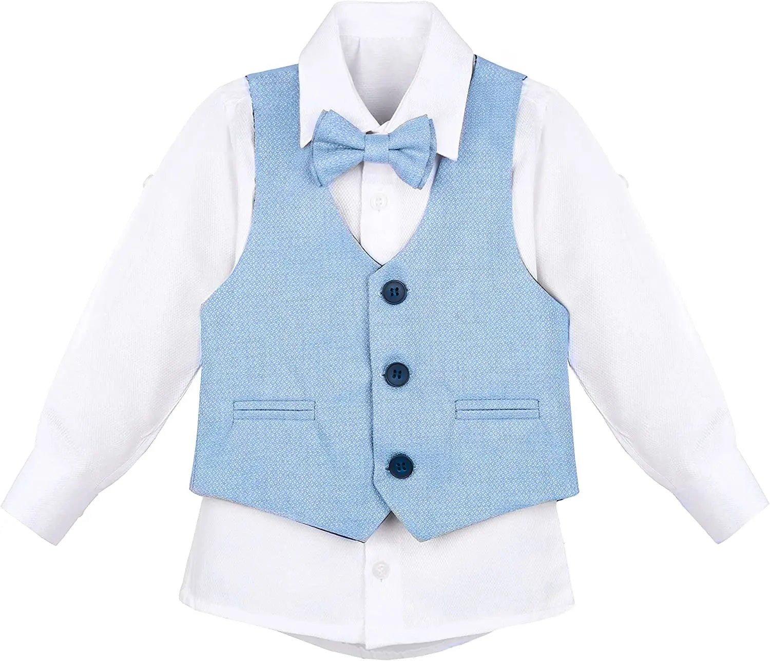 Boys Formal Suit 4 Piece Vest Pants and Tie Dresswear Set / 6 to 12 Years LILAX