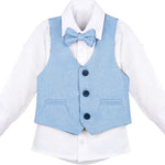 Boys Formal Suit 4 Piece Vest Pants and Tie Dresswear Set / 6 to 12 Years LILAX