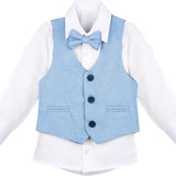 Boys Formal Suit 4 Piece Vest Pants and Tie Dresswear Set / 6 to 12 Years LILAX