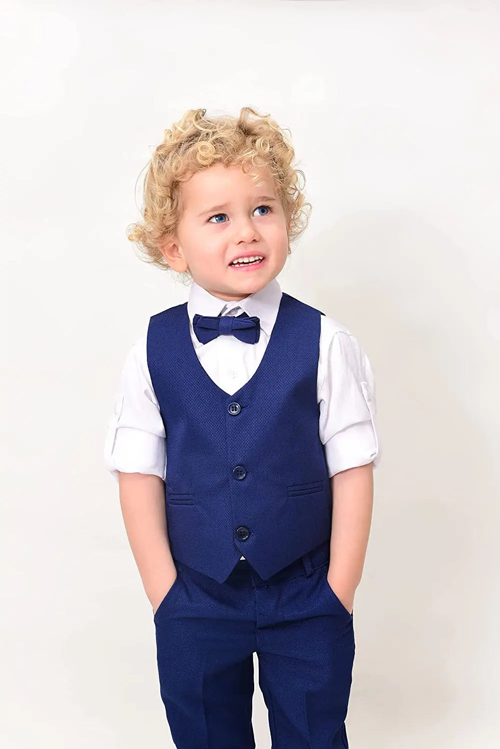 Boys Formal Suit 4 Piece Vest Pants and Tie Dresswear Set / 6 to 12 Years LILAX