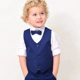 Boys Formal Suit 4 Piece Vest Pants and Tie Dresswear Set / 6 to 12 Years LILAX