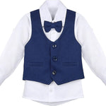 Boys Formal Suit 4 Piece Vest Pants and Tie Dresswear Set / 6 to 12 Years LILAX