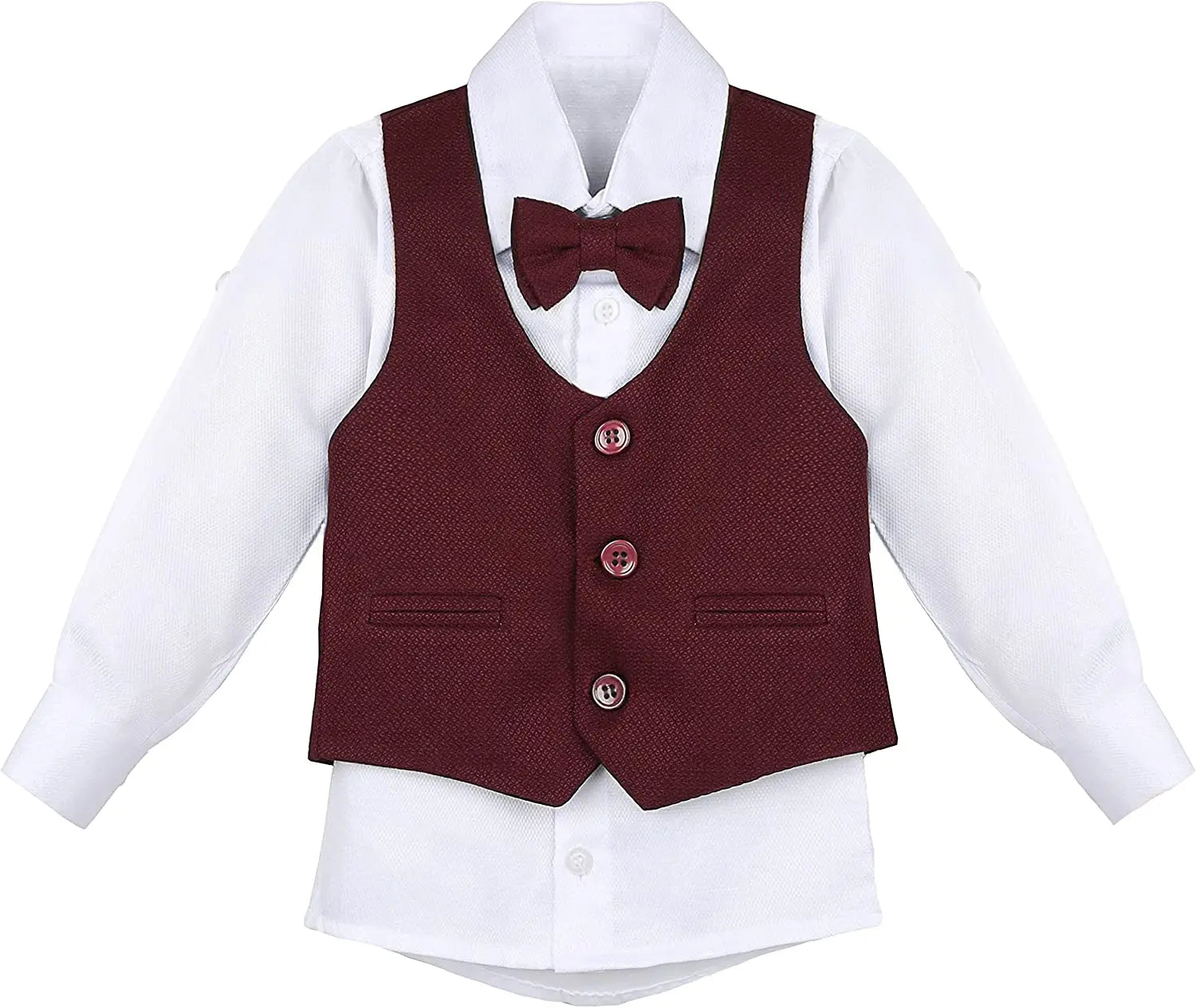 Boys Formal Suit 4 Piece Vest Pants and Tie Dresswear Set / 6 to 12 Years LILAX