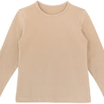 Girls' Basic Crewneck Long Sleeve Cotton T-Shirt  / 5 to 7 Years lilax