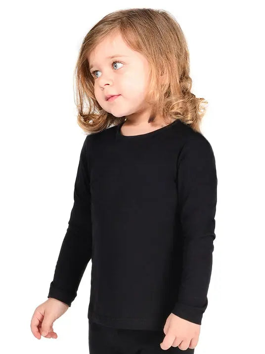 Girls' Basic Crewneck Long Sleeve Cotton T-Shirt  / 5 to 7 Years lilax