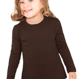 Girls' Basic Crewneck Long Sleeve Cotton T-Shirt  / 5 to 7 Years lilax