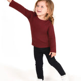 Girls' Basic Crewneck Long Sleeve Cotton T-Shirt  / 5 to 7 Years lilax