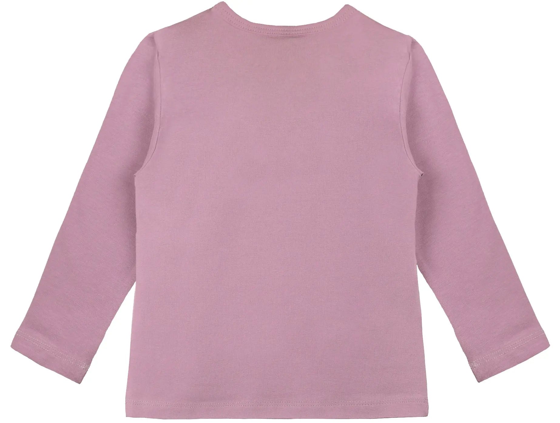 Girls' Basic Crewneck Long Sleeve Cotton T-Shirt  / 5 to 7 Years lilax