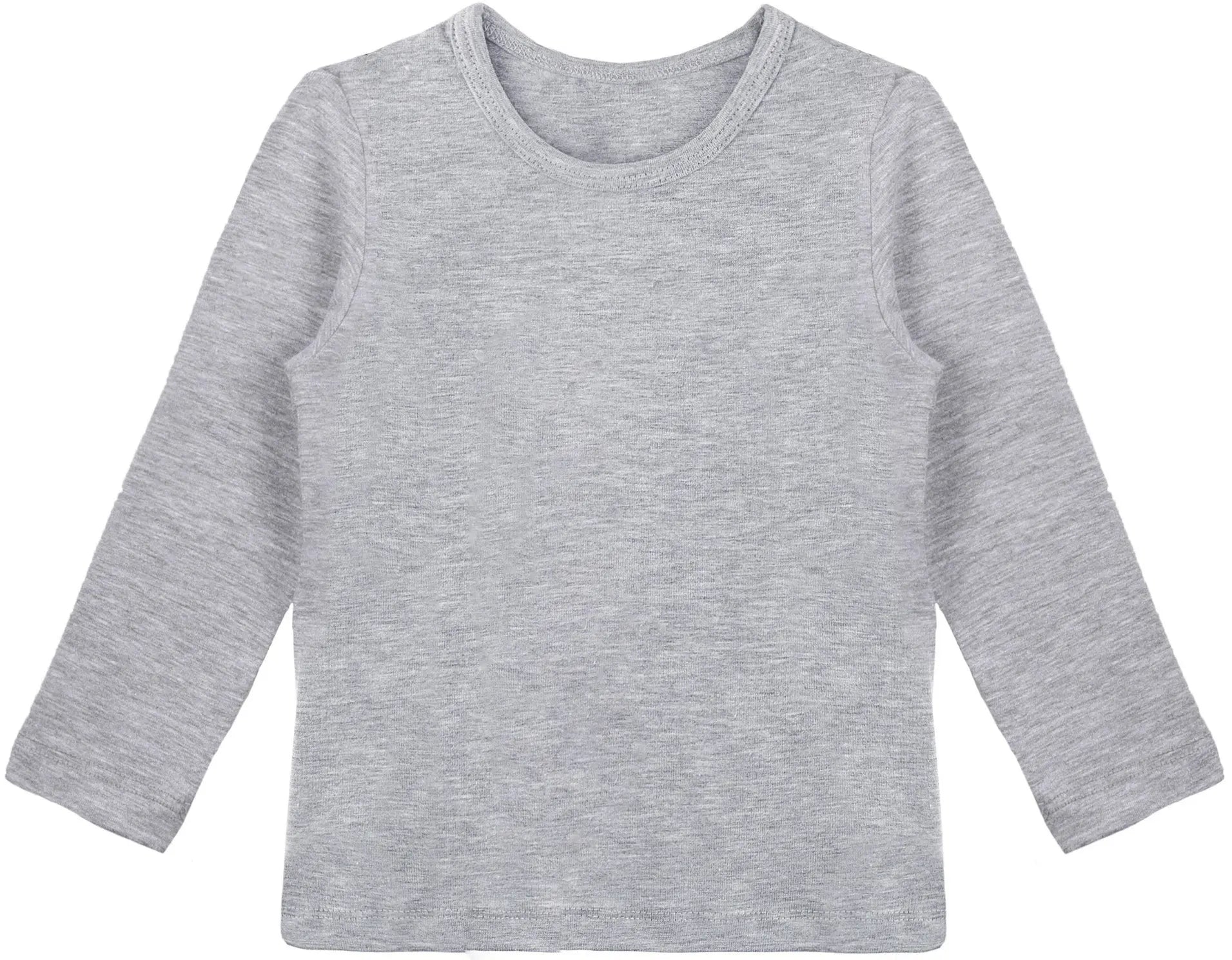 Girls' Basic Crewneck Long Sleeve Cotton T-Shirt  / 5 to 7 Years lilax