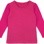 Girls' Basic Crewneck Long Sleeve Cotton T-Shirt  / 5 to 7 Years lilax