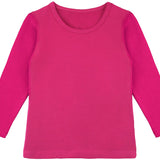 Girls' Basic Crewneck Long Sleeve Cotton T-Shirt  / 5 to 7 Years lilax