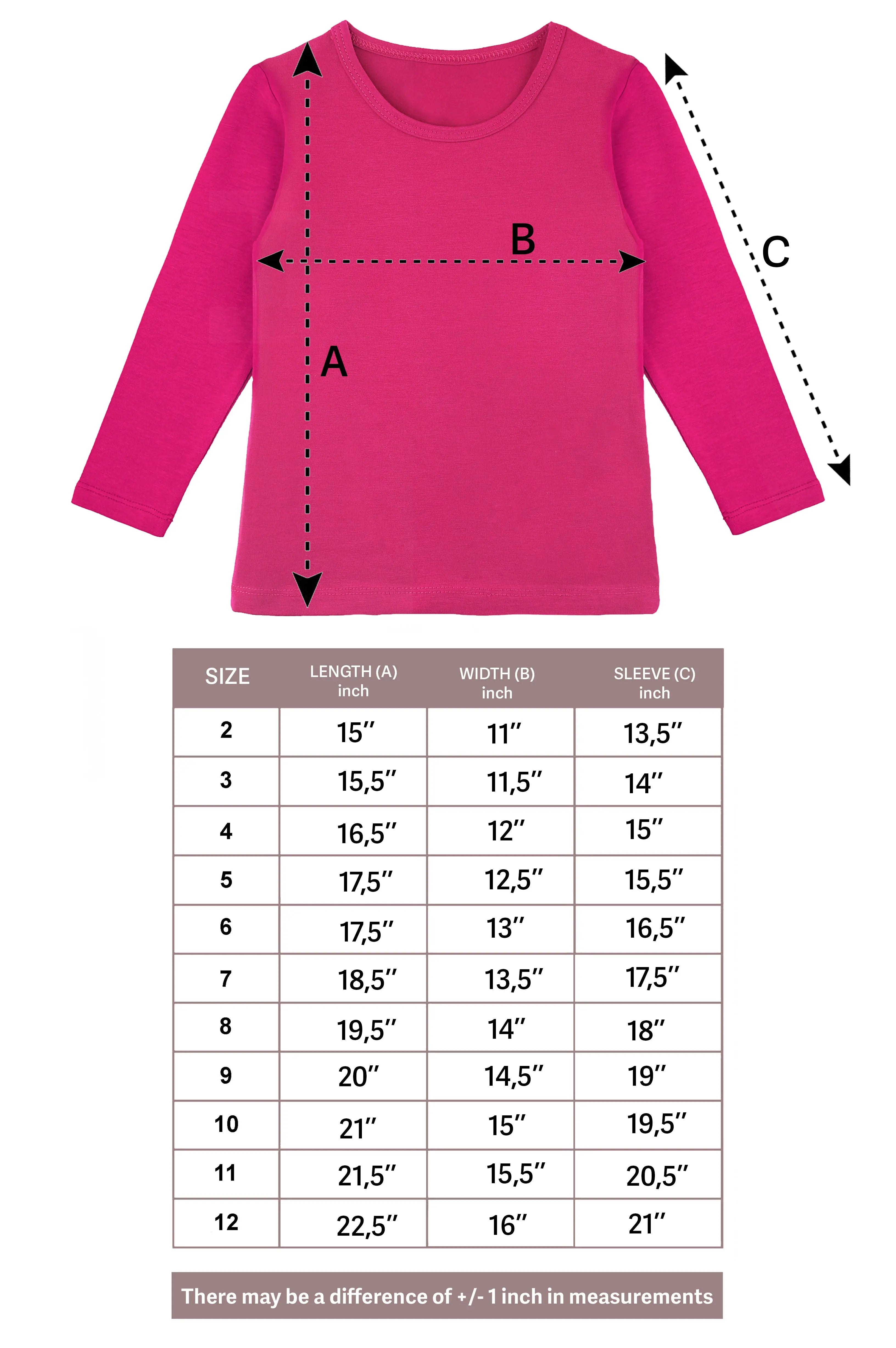 Girls' Basic Crewneck Long Sleeve Cotton T-Shirt  / 5 to 7 Years lilax