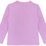 Girls' Basic Crewneck Long Sleeve Cotton T-Shirt  / 5 to 7 Years lilax