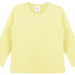 Girls' Basic Crewneck Long Sleeve Cotton T-Shirt  / 5 to 7 Years lilax