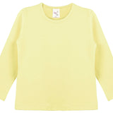 Girls' Basic Crewneck Long Sleeve Cotton T-Shirt  / 5 to 7 Years lilax