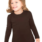 Girls' Basic Crewneck Long Sleeve Cotton T-Shirt / 8 to 10 Years LILAX