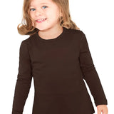 Girls' Basic Crewneck Long Sleeve Cotton T-Shirt / 8 to 10 Years LILAX