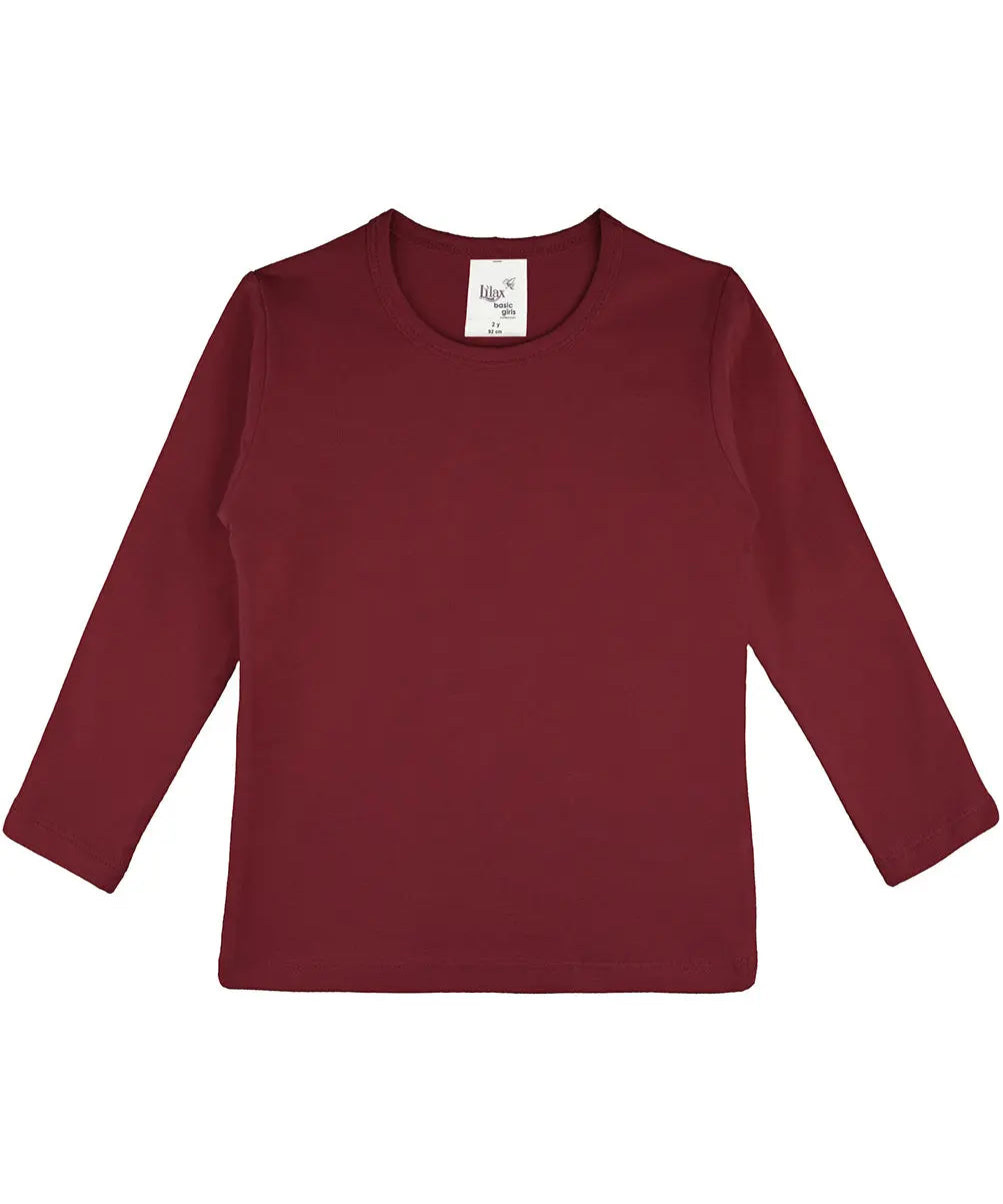 Girls cotton basic solid crewneck t-shirt; best for baby girl clothes & christmas gift ideas