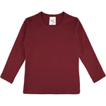 Girls' Basic Crewneck Long Sleeve Cotton T-Shirt