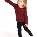 Girls' Basic Crewneck Long Sleeve Cotton T-Shirt / 8 to 10 Years LILAX