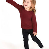 Girls' Basic Crewneck Long Sleeve Cotton T-Shirt / 8 to 10 Years LILAX