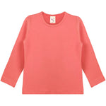 Girls' Basic Crewneck Long Sleeve Cotton T-Shirt