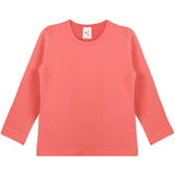 Girls' Basic Crewneck Long Sleeve Cotton T-Shirt