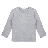 Girls' Basic Crewneck Long Sleeve Cotton T-Shirt