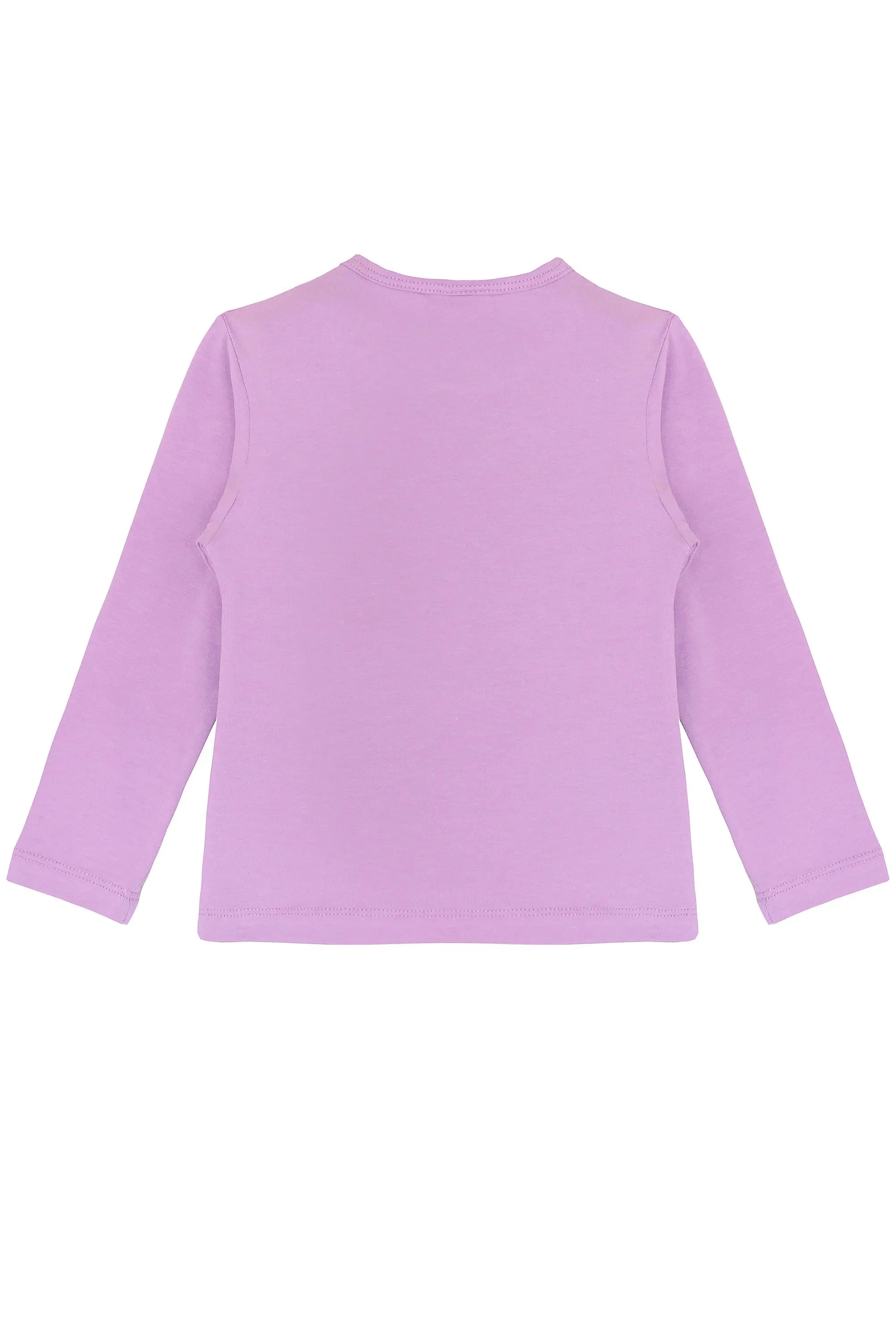 Girls' Basic Crewneck Long Sleeve Cotton T-Shirt / 8 to 10 Years LILAX