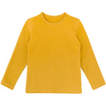 Girls' Basic Crewneck Long Sleeve Cotton T-Shirt