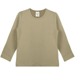 Girls' Basic Crewneck Long Sleeve Cotton T-Shirt