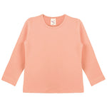 Girls' Basic Crewneck Long Sleeve Cotton T-Shirt