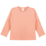 Girls' Basic Crewneck Long Sleeve Cotton T-Shirt