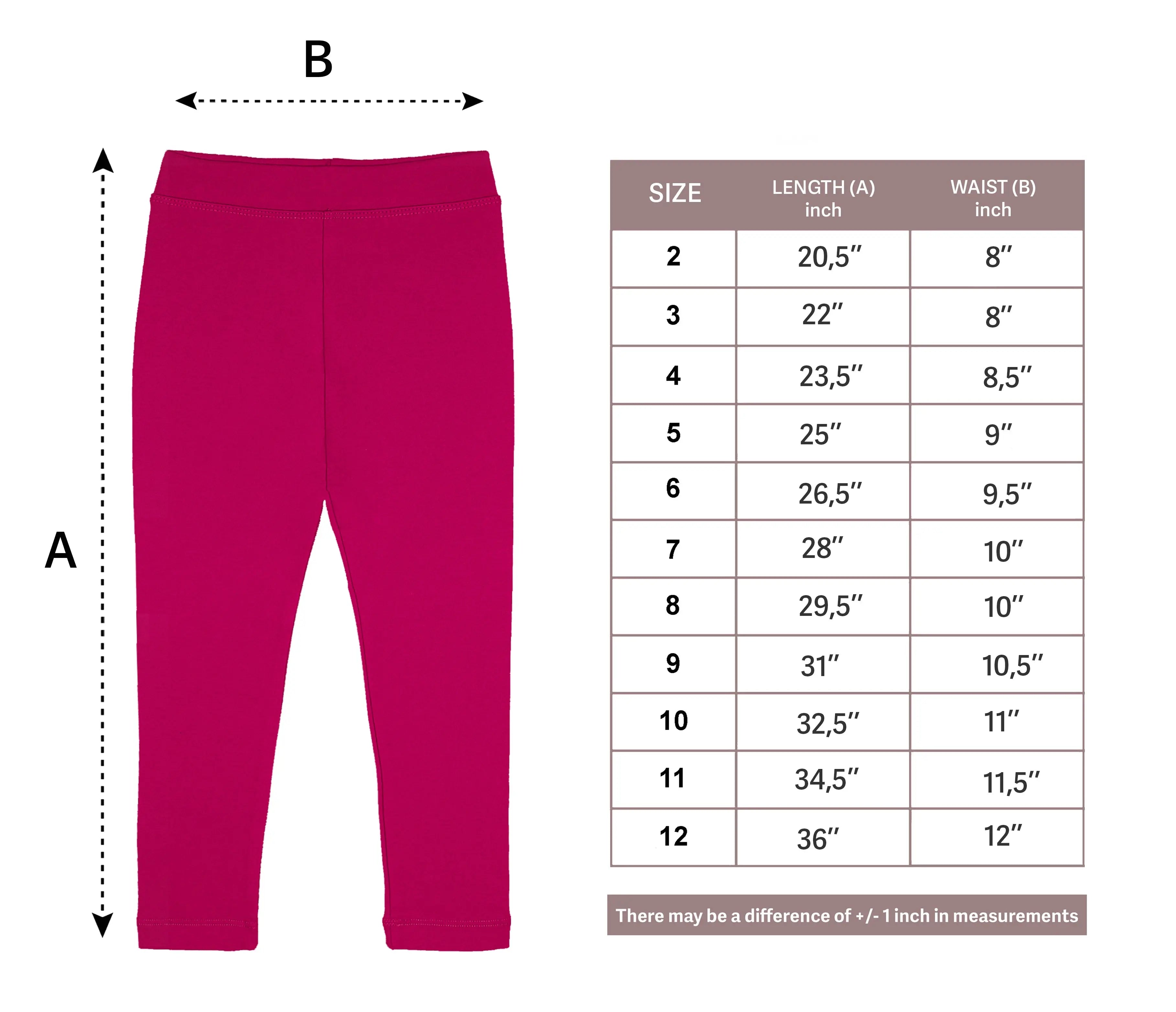 Girls' Basic Soft Leggings Solid Full Length Cotton / 5 to 8 Years LILAX