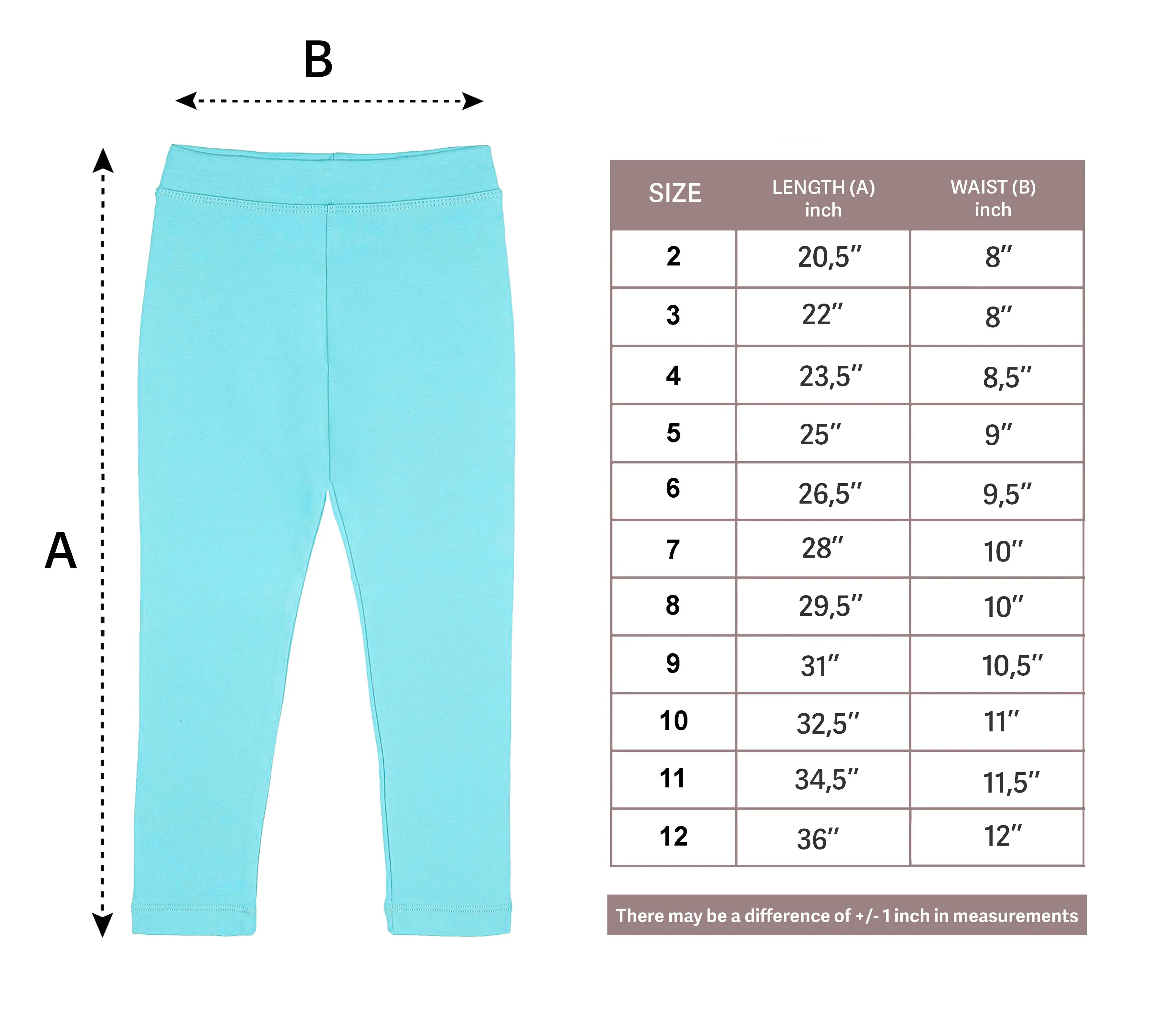 Girls' Basic Soft Leggings Solid Full Length Cotton / 5 to 8 Years LILAX