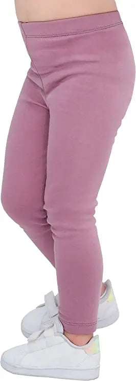 Girls' Basic Soft Leggings Solid Full Length Cotton / 5 to 8 Years LILAX