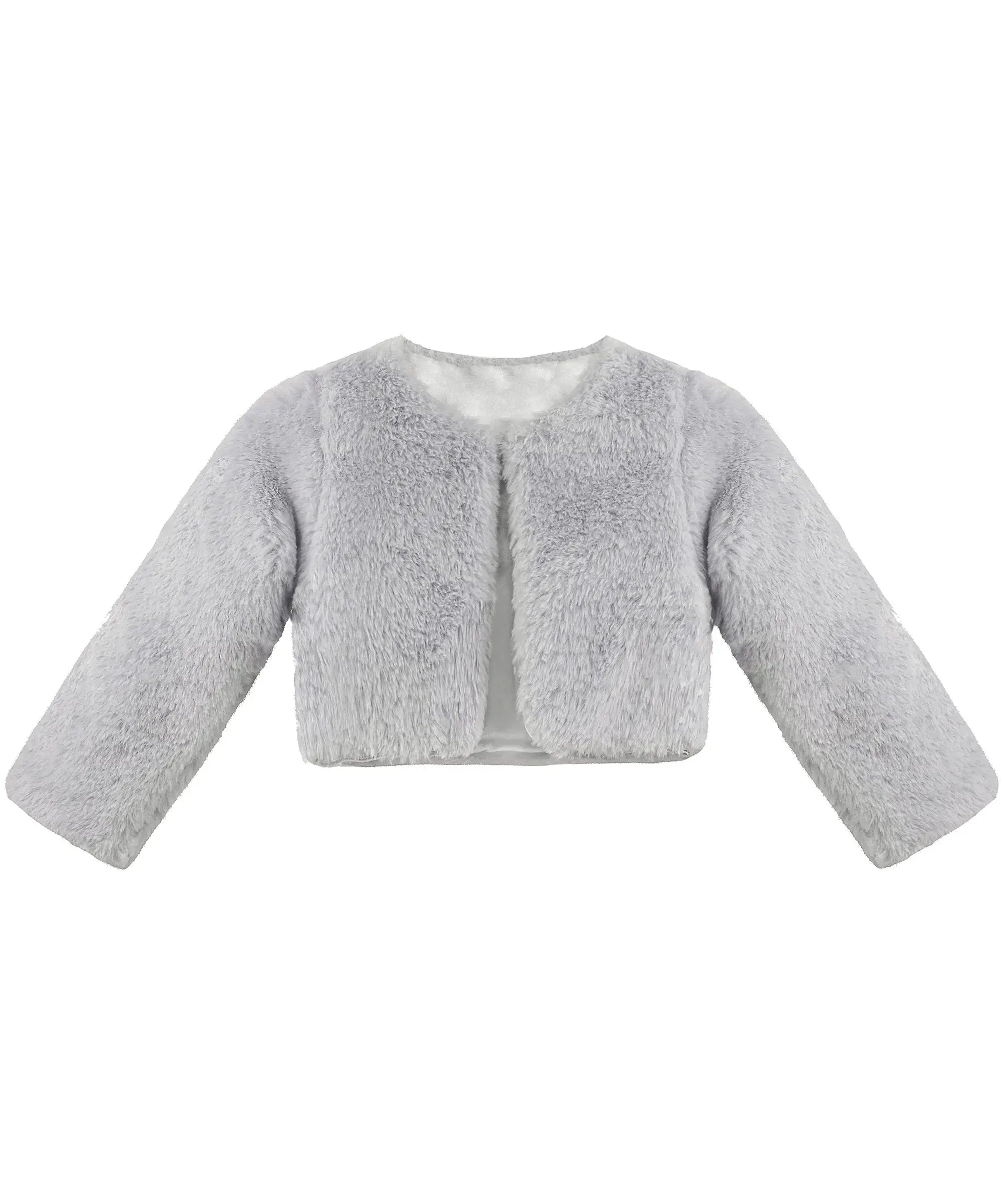 Puffy cozy girls’ bolero jacket; perfect girls christmas dress and Christmas gift ideas 