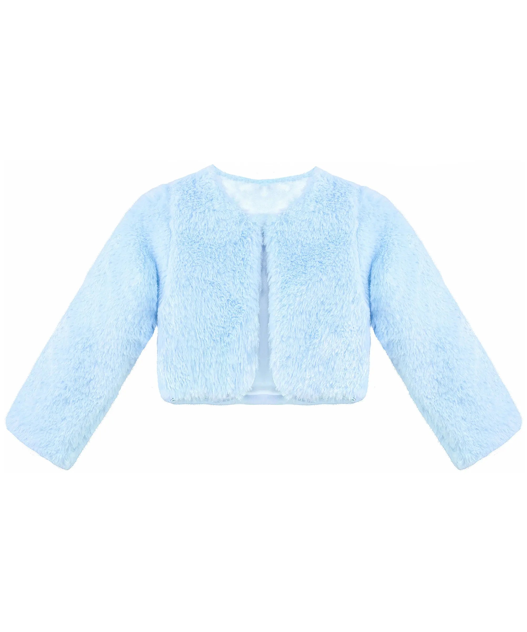 Puffy cozy girls’ bolero jacket; perfect girls christmas dress and Christmas gift ideas 