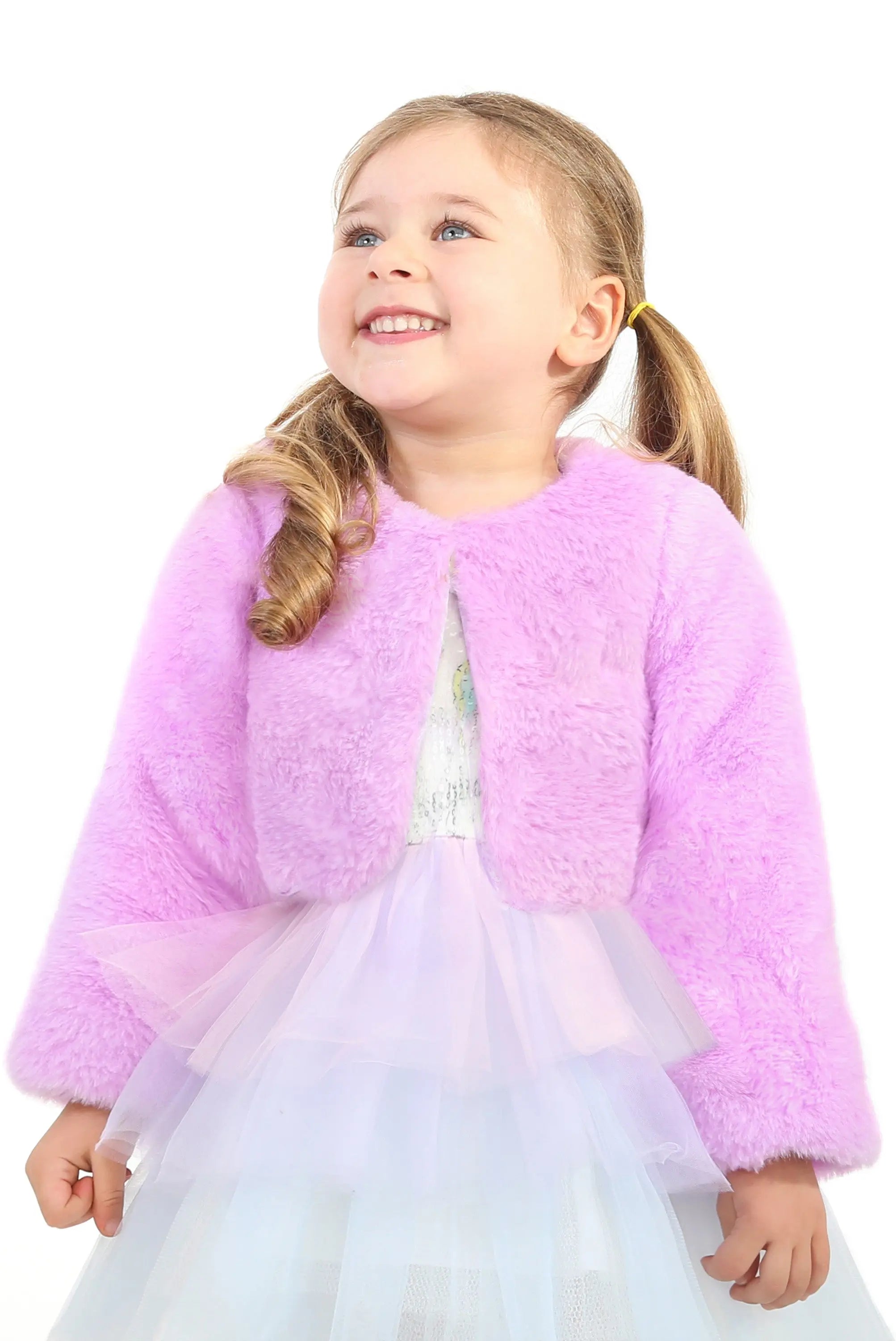 Girls' Bolero Cozy Faux Fur Jacket Shrug LILAX