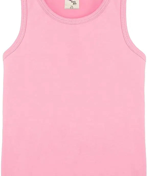 Girls cotton basic solid racerbank tanktop; best for baby girl clothes & christmas gift ideas