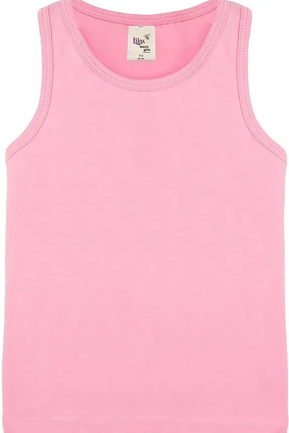 Girls' Soft Solid Cotton Blend Racerback Tank Top / 11-12 Years LILAX