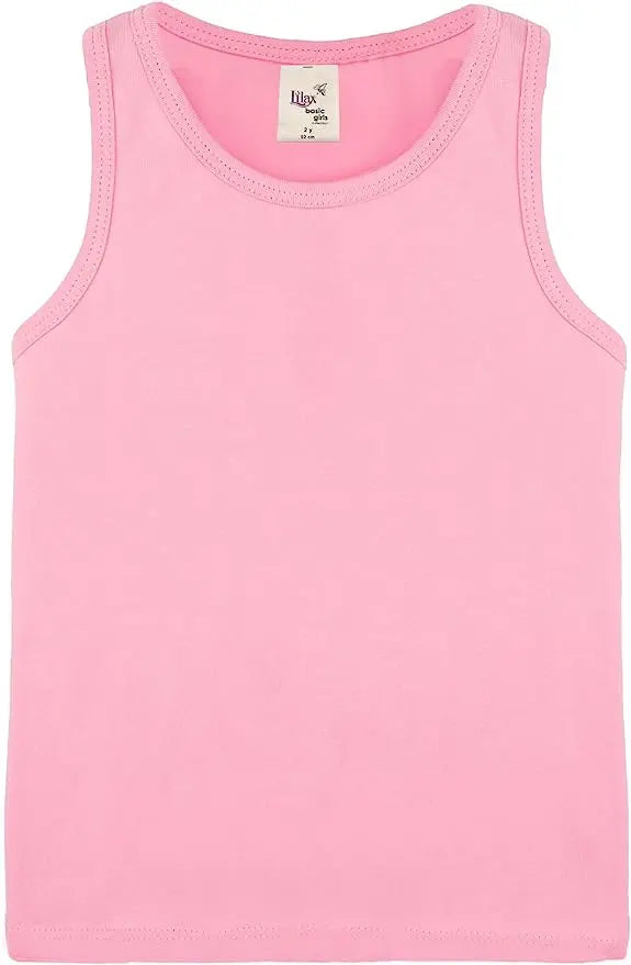 Girls' Soft Solid Cotton Blend Racerback Tank Top / 11-12 Years LILAX