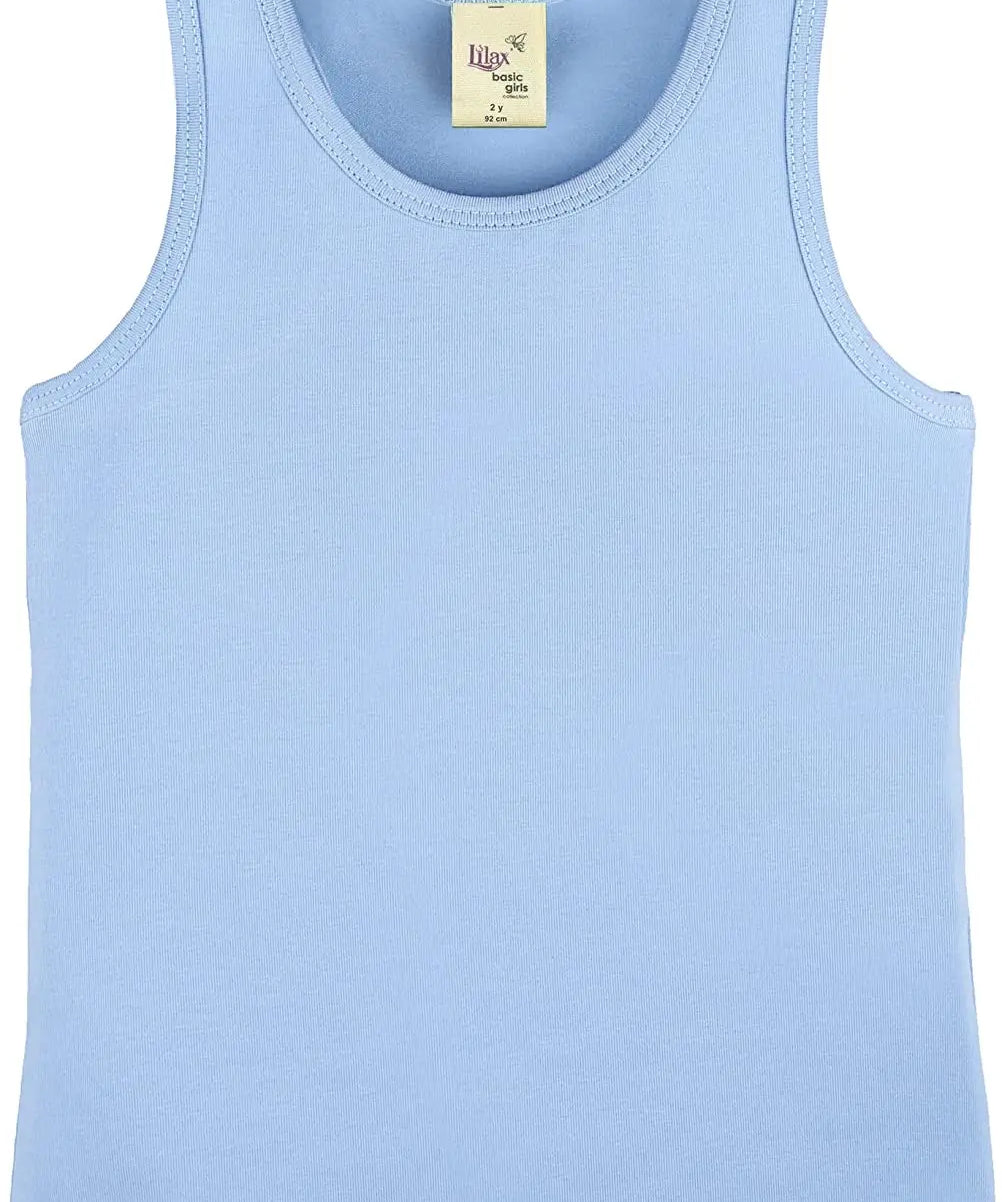 Girls cotton basic solid racerbank tanktop; best for baby girl clothes & christmas gift ideas